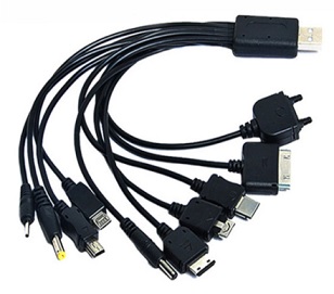 כבל USB לטעינה והעברת קבצים אוניברסלי ל-10 מכשירים 