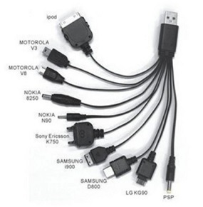 כבל USB לטעינה והעברת קבצים אוניברסלי ל-10 מכשירים 