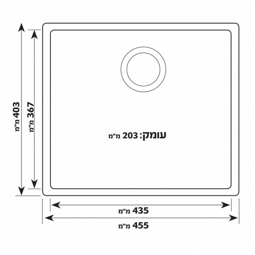שרטוט של כיור מילי 