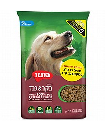 מזון יבש בוגרים בקר וכבד 17 ק