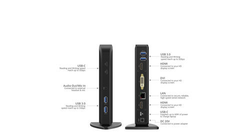 תחנת עגינה אוניברסלית Wavlink WL-UG39PD1 USB-C Triple display
