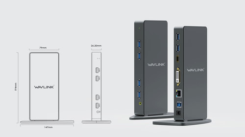 תחנת עגינה אוניברסלית  Wavlink USB3.0 HDMI & DVI Dual-Monitor WL-UG39DK7