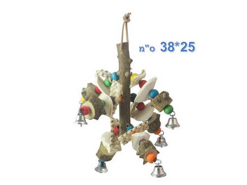 צעצועים ואביזרים נלווים לתוכים וציפורים - משחק תליה עם פעמונים 2534 - 1