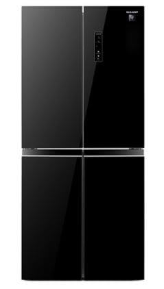 מקרר SJ-8435 BL שארפ 4 דלתות SHARP אינוורטר דלת זכוכית שחורה SJ8435
