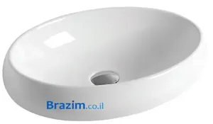 כיור מונח חרס KAG 550201 - לבן מבריק