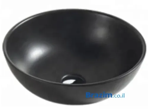 כיור מונח חרס KAG 550280MB מבית ק.א.ג. בגימור שחור מט.