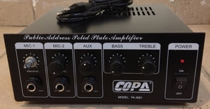 מגבר 30W PA-3021 Copa עם בס/טריבל+ אפשרות למוזיקת רקע