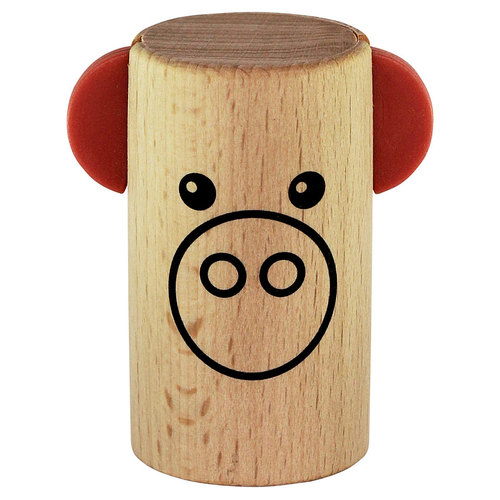 שייקר מעץ SONOR wooden shaker with pig face 62 mm 35 mm