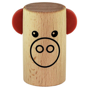 שייקר מעץ SONOR wooden shaker with pig face 62 mm 35 mm