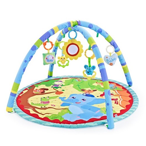 משטח פעילות / אוניברסיטה עם קשתות וצעצועים - חיות יער