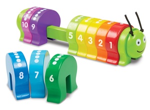 זחל לימוד מספרים 0-9 מעץ 11 חלקים