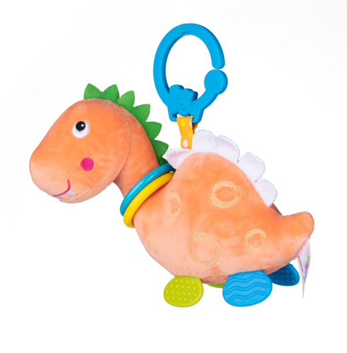 צעצוע דינוזואר כתום עם פעמון רוח לתינוק – Balibazoo