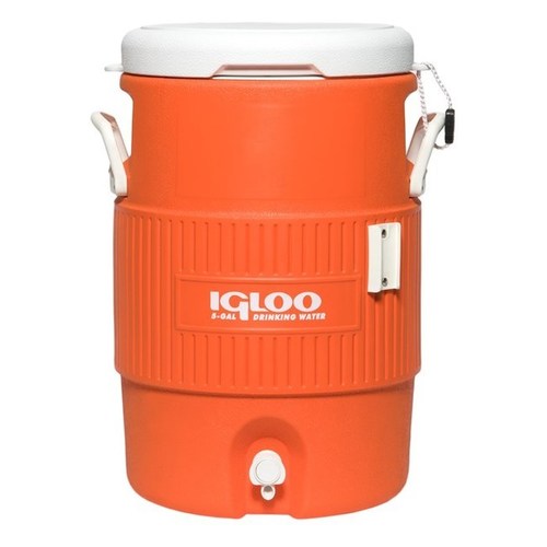 מיכל מים קולר 38 ליטר איגלו כתום + מתקן לכוסות IGLOO 38