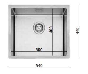 כיור מטבח נירוסטה נטורליס 50 AQUATOP N5040TG1300A גומא