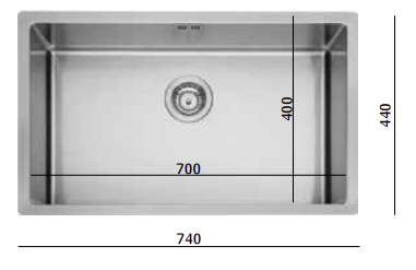 כיור מטבח נירוסטה נטורליס 70 AQUATOP N7040TG1300A גומא 
