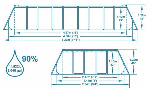 בריכת BESTWAY/בסט וואי 488X244X122 דגם 56671