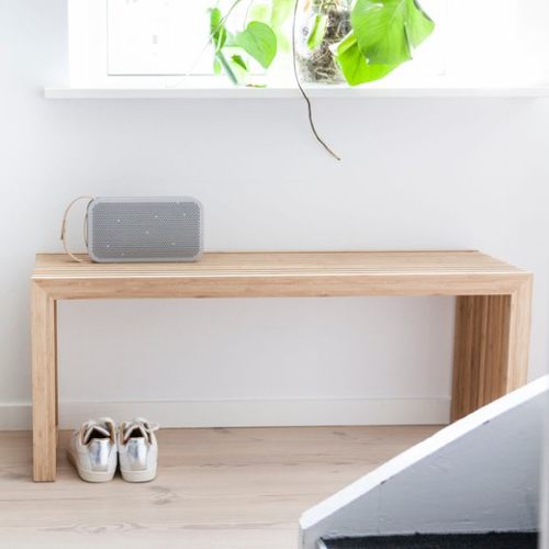 ספסל מעוצב גדול מעץ במבוק RIB bench