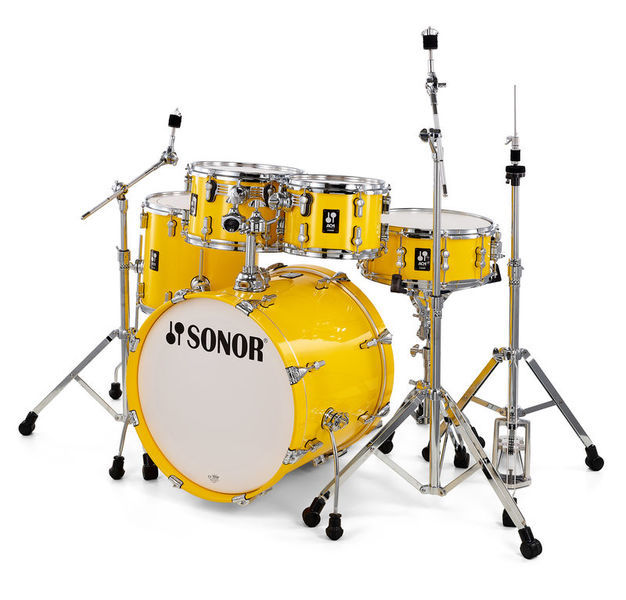 מערכת תופים 5 חלקים + אביזרים "22 SONOR AQ1 Stage Set YW 17345 Yellow