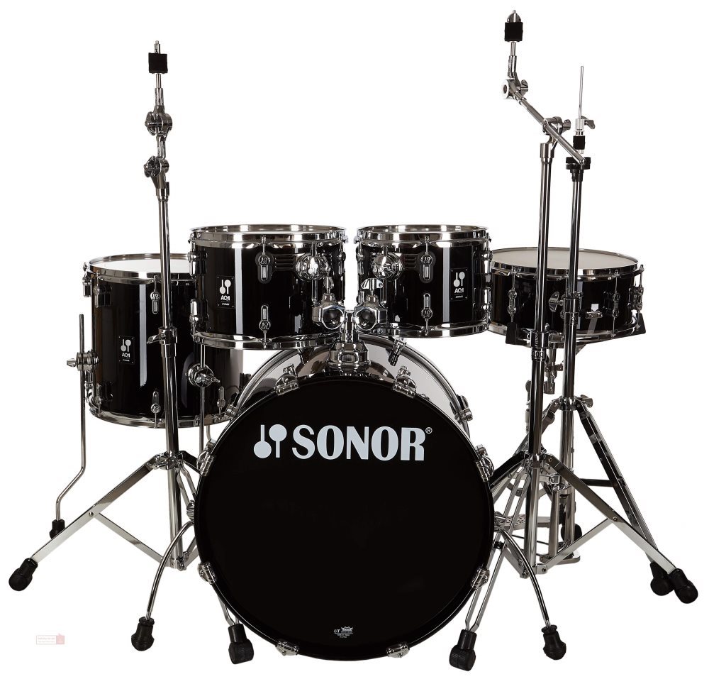 מערכת תופים 5 חלקים + אביזרים "20 SONOR AQ1 Studio Set Piano Black