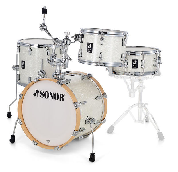מערכת תופים 4 חלקים ללא אביזרים "18 SONOR AQ2 Bop Set WHP 17335 White Pearl