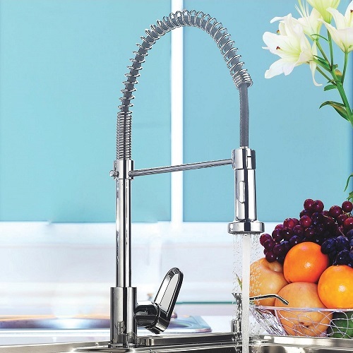 ברז מטבח קפיץ נשלף ניקל מבריק 6075 KAG