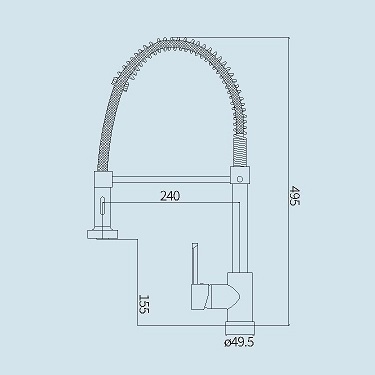 ברז מטבח קפיץ נשלף ניקל מבריק 6075 KAG