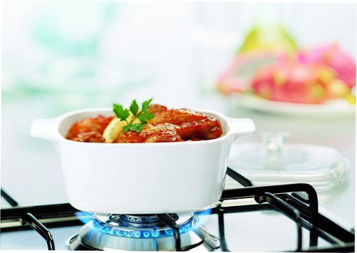 סיר זכוכית מרובע 1.5 ל' + מכסה לבן | Corning Ware Winter Frost White