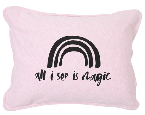 ציפית דו-שכבתית לכרית תינוק 100% כותנה - ורוד All I see is magic