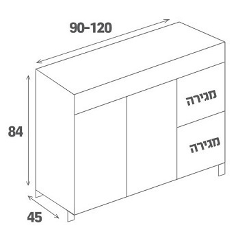 ארון אמבטיה עומד סנדוויץ עם פורמייקה דגם אורלנדו 90 סמ