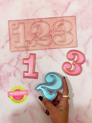 תבנית ספרות גדולות 1-2-3 גובה 9 ס