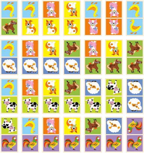 דומינו חיות חווה מאוירות 28 חלקים