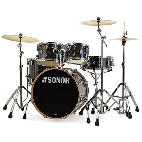 מערכת תופים 5 חלקים + אביזרים "22 SONOR AQ1 Stage Set Woodgrain Black