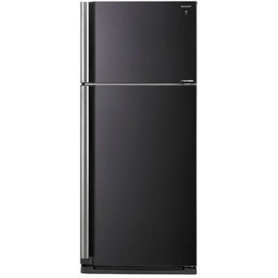 מקרר מקפיא עליון אינוורטר שארפ SHARP SJ-5777B זכוכית שחורה