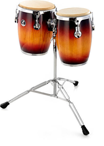 זוג מיני קונגס כולל סטנד SONOR 9" & 10" Mini Conga Sunburst High Gloss Hevea Wood
