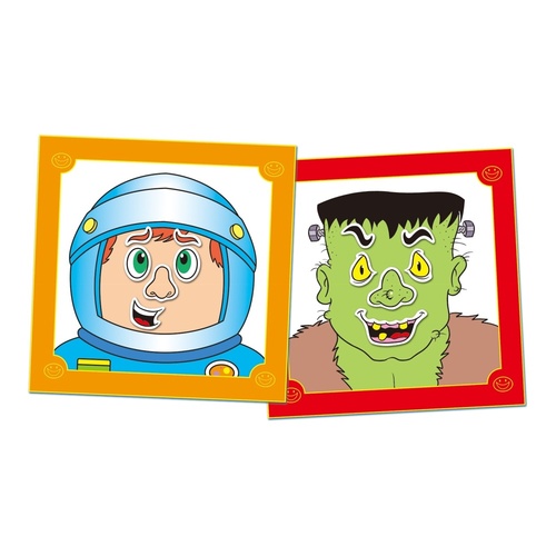 חוברת יצירה 12 פרצופים מצחיקים ו 70 מדבקות רב פעמיות