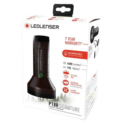 פנס LED LENSER  דגם P18R , עצמה 4500 LUMENS
