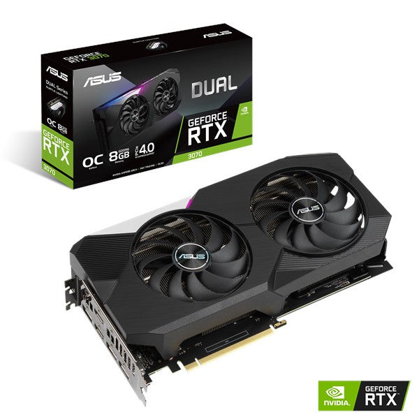 כרטיס מסך ASUS DUAL-RTX3070-O8G HDMI*2 DP*3 8G D6