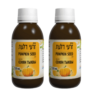 מבצע זוג שמן זרעי דלעת טבעי בכבישה קרה - 125 מ"ל | דן פארם