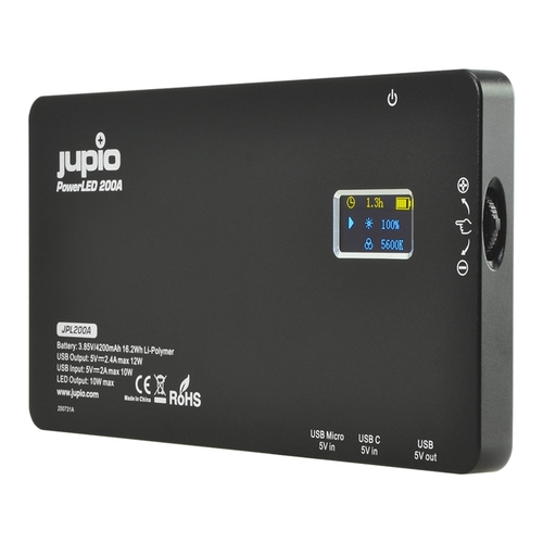 פנס 200 לדים Bi-Color סוללה פנימית Jupio PowerLED 200