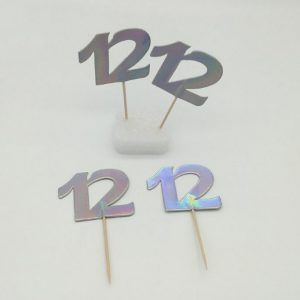 קיסם 12 מטאלי כסף בת מצווה 10 יח