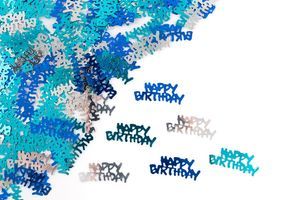 קונפטי Happy Birthday כחול 15 גרם