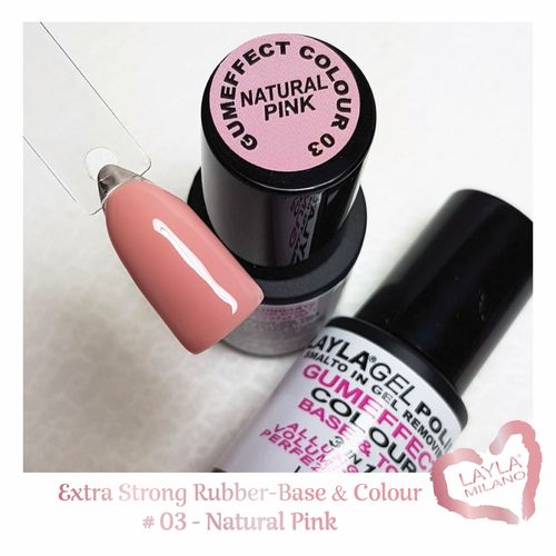 לק ג'ל לילה מילאנו #3 Extra Strong Rubber Base Colour - Natural Pink