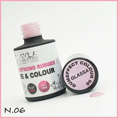 לק ג'ל לילה מילאנו #6 Extra Strong Rubber Base Colour - Glassa