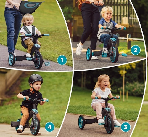 תלת אופן הכל באחד Explorer Trike 4 in 1 הופך לאופני איזון - ורוד