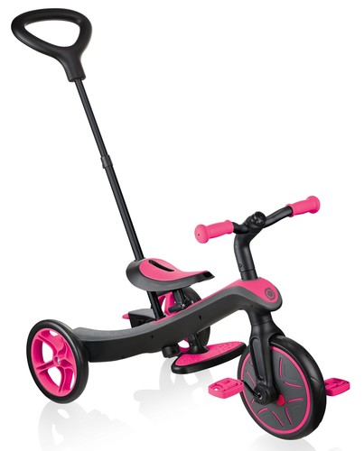 תלת אופן הכל באחד Explorer Trike 4 in 1 הופך לאופני איזון - ורוד