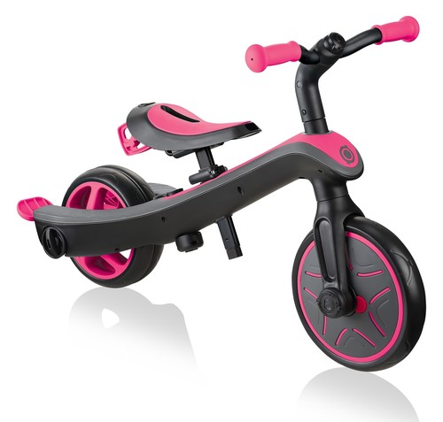 תלת אופן הכל באחד Explorer Trike 4 in 1 הופך לאופני איזון - ורוד