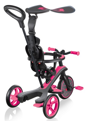 תלת אופן הכל באחד Explorer Trike 4 in 1 הופך לאופני איזון - ורוד