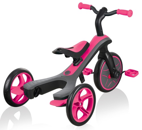 תלת אופן הכל באחד Explorer Trike 4 in 1 הופך לאופני איזון - ורוד
