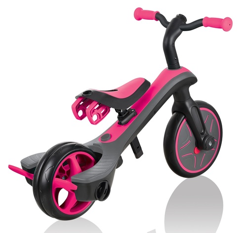 תלת אופן הכל באחד Explorer Trike 4 in 1 הופך לאופני איזון - ורוד