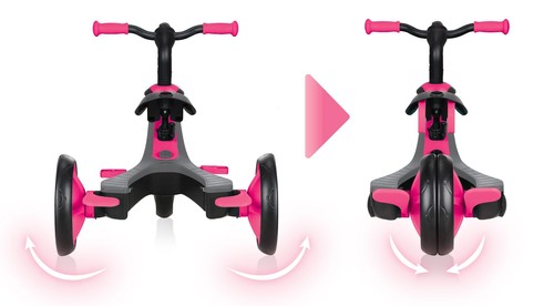 תלת אופן הכל באחד Explorer Trike 4 in 1 הופך לאופני איזון - ורוד